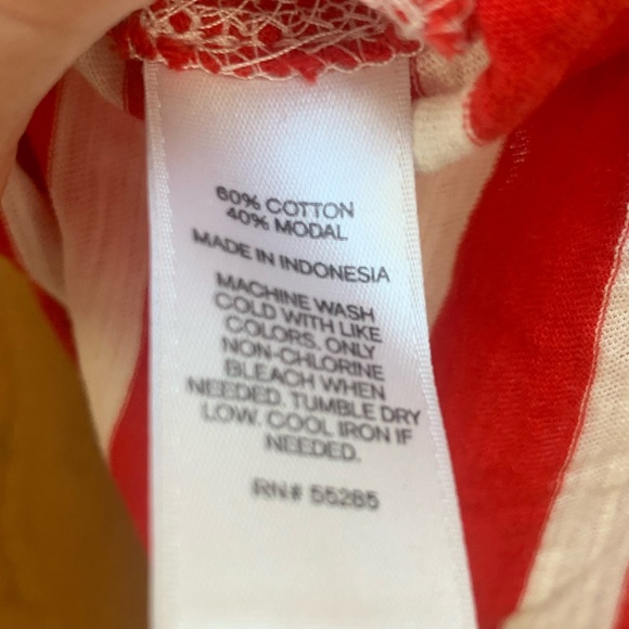 Express French Breton Striped Shift Dress Red White Medium Long Sleeve - Picture 5 of 6